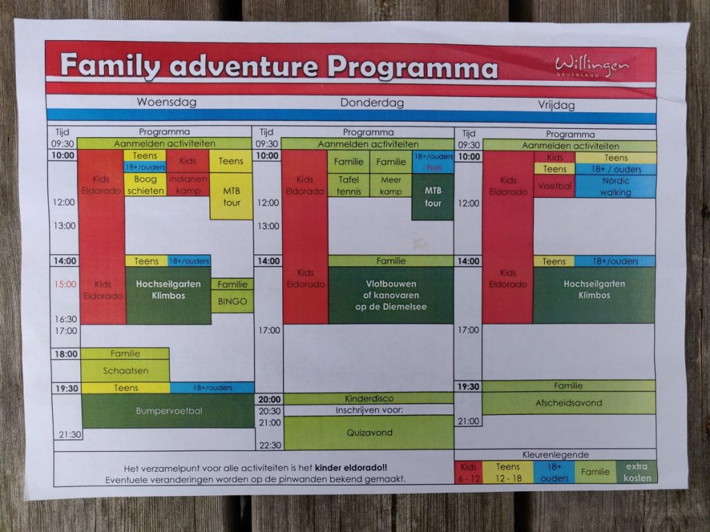 family adventure programma Stern hotel