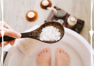 Voetenbadje met magnesiumvlokken maken