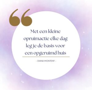 Opruimen zonder stress quote uit het boek