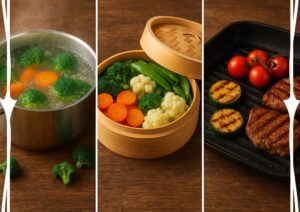 Verschil koken stomen grillen